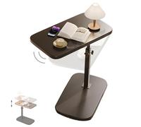 Table d'appoint pivotante à 360° en forme de C pour ordinateur portable - Pour canapé-lit et baignoire - Polyvalente et rotative - Jaune/noir
