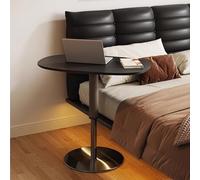 Table d'appoint pivotante réglable en hauteur, table de pub avec plateau en ardoise et base en acier inoxydable, table basse carrée pour petits espaces