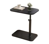 Table d'appoint pivotante - Support de canapé réglable - Chariot mobile pour ordinateur portable - Plateau à collations multifonction - Plateau de chevet pliable avec en bois - Table C