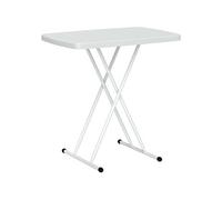 Outsunny Table d'appoint de jardin pliable hauteur réglable 6 niveaux HDPE métal Blanc G