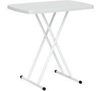 Outsunny Table d'appoint de jardin pliable hauteur réglable 6 niveaux HDPE métal Blanc G