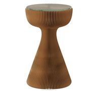 Table d'appoint pliable en papier avec plateau en verre trempé, table basse ronde à assemblage magnétique, table d'appoint légère pour canapé ou chevet