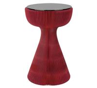 Table d'appoint pliable en papier avec plateau en verre trempé, table basse ronde à assemblage magnétique, table d'appoint légère pour canapé ou chevet