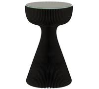 Table d'appoint pliable en papier avec plateau en verre trempé, table basse ronde à assemblage magnétique, table d'appoint légère pour canapé ou chevet