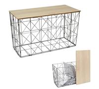 Table d'appoint pliable filaire gris 80x40x46cm