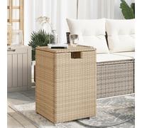 Table D'appoint Pliable Pour Réservoir De Propane Avec Couvercle De Rangement, Beige