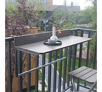 Table d'appoint pliante d'extérieur réglable - Table compacte à suspendre pour balcon, petit bureau d'ordinateur, table élévatrice de bar pour terrasse et jardin