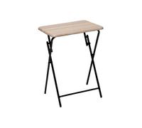 Atmosphera - Table d'appoint pliante en bois et métal Grey - L. 48 x H. 65 cm - Marron Gris G