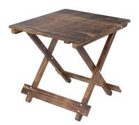 Table d'appoint pliante en bois Outsunny, petite table de jardin légère avec plateau à lattes, tables basses pliantes portables pour balcon, patio ou terrasse, finition carbonisée