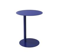 Table d'appoint pliante multifonctionnelle, ronde en métal en forme de C, table d'appoint colorée pour canapé, table d'appoint pour rafraîchissements et boissons (bleu, 40 x 40 x 63 cm)