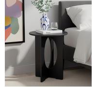 [en.casa] Table d'Appoint avec Plateau Rond Bout de Canapé Design Guéridon Table de Chevet Petite Table Basse Moderne Décorative pour Salon Chambre Bureau MDF 49 x 40 cm Noir