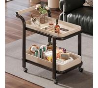 Table d'appoint portable pour canapé - Chariot utilitaire roulant avec rangement à 2 niveaux, table d'appoint étroite pour salon, chariot d'îlot mobile