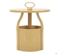Table d'appoint porte-journaux Iris en plastique crème Ø 44x43 cm - Réf. VK8681847413646