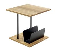 HAKU Möbel Table d'appoint chêne, Noir, Bois Massif, métal - Dim.: 45 cm, Style: Modern