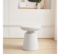 Table d'appoint 'Posio' table de salon 44xØ40 cm indoor outdoor plastique rond blanc