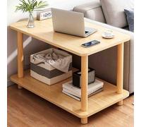 Table D'appoint pour Canapé avec Étagère de Rangement à Deux Niveaux, Tables D'appoint pour Salon, Table de Chevet pour Petits Espaces, Chambre à Coucher, Salon, Entrée(Yellow,80x40cm/31.5x15.7in)