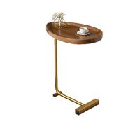 Table D'appoint pour Canapé | Table De Chevet avec Plateau en Métal | Table D'appoint Moderne pour Canapé, Petite Table D'appoint, Couleur Café Fumé, Étroite Et Fine,Marron