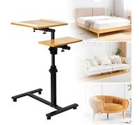 Table d'appoint pour ordinateur portable - JEOBEST - Acier et bois - Hauteur réglable