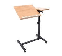 Table d'appoint pour ordinateur portable réglable en hauteur avec roulettes - Table d'appoint mobile avec plateau inclinable et rotatif (60 x 34,5 cm), hauteur 58-90 cm, charge maximale 5 kg pour