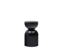 Table d'appoint Rachell en métal avec finition peinte en noir brillant Ø 30 cm.