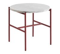 Table d'appoint Rebar marbre Ø45cm barn red powder coated steel frame