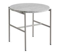 Table d'appoint Rebar marbre Ø45cm fossil grey powder coated steel frame