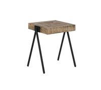 ECAMA - Table d'Appoint Rectangulaire en Bois de Manguier et Métal Noir -