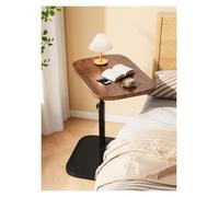 Table d'appoint réglable en forme de C avec plateau pivotant à 360 °. Parfaite pour les petits espaces, canapé, lit ou baignoire. Finition noyer élégante pour les maisons modernes