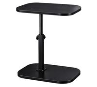 Table d'Appoint Réglable en Hauteur, Table de Chevet Pivotante 360° (black) | Table d'appoint réglable 45-80 cm : base en C se glisse sous le canapé et le lit, tourne à 360°, montage en 30 secondes