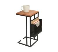 Table d'appoint Relaxdays avec Porte-revues, H x L x P : 63 x 30 x 37 cm, Bois, métal, C, Industriel, Brun/Noir