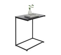 Table d'appoint Relaxdays, en C, Grand Plateau, H x L x P : 60 x 55 x 35 cm, Table à Glisser sous Le canapé, Fer, Noir