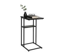 Relaxdays Table d'appoint, Grande et Petite Surface, H x L x P 60 x 40 x 30 cm, Table pour canapé et lit, métal, Noir