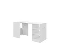Table d'appoint rétractable avec rangement coloris blanc - Longueur 149 x Hauteur 76 x Profondeur 63 cm- -