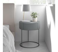 Table d'appoint 'Rill' avec tiroir rond châssis métallique 46 x Ø40 cm Gris
