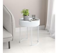 Table d'appoint 'Rill' ronde châssis métallique 46 x Ø40 cm blanc
