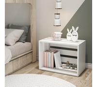 Table d'appoint Rønde avec compartiment de rangement ouvert Table de chevet Table de salon Range-chaussures Table console Table de rangement rectangulaire 43 x 64 x 33 cm Blanc