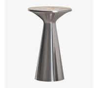 Table d'appoint ronde Ø30 cm en acier inoxydable Selmalis Marbre beige Panther