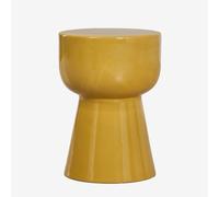 Table d'appoint ronde Ø35 cm en dolomite Kaly Moutarde dorée