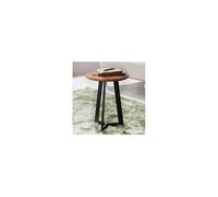 Table d'appoint ronde 35x35x45 cm en sheesham et métal