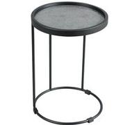 KERIA - Table d'Appoint Ronde Ø36cm Aspect Céramique Grise -