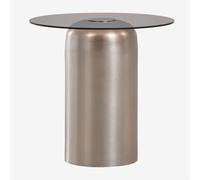 Table d'appoint ronde Ø40 cm Alliser Gris Acier Cristal Transparent