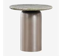 Table d'appoint ronde Ø40 cm Alliser Gris Acier Marbre vert Forest