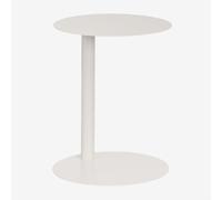 Table d'appoint ronde Ø40 cm en acier Yannik Blanc Gardenia