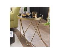 Table d'appoint ronde 42x42x46 cm en verre et métal - BEROVO