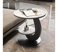 Table d'appoint ronde à 2 niveaux, tables d'appoint pliantes, table basse, table de canapé simpliste, table à plateau amovible étanche, table d'appoint d'intérieur for salon, chambre à coucher(D)