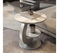 Table d'appoint ronde à 2 niveaux, tables d'appoint pliantes, table basse, table de canapé simpliste, table à plateau amovible étanche, table d'appoint d'intérieur for salon, chambre à coucher(B)