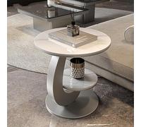 Table d'appoint ronde à 2 niveaux, tables d'appoint pliantes, table basse, table de canapé simpliste, table à plateau amovible étanche, table d'appoint d'intérieur for salon, chambre à coucher(A)
