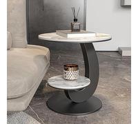 Table d'appoint ronde à 2 niveaux, tables d'appoint pliantes, table basse, table de canapé simpliste, table à plateau amovible étanche, table d'appoint d'intérieur for chambre à coucher, salon(E)