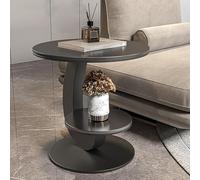 Table d'appoint ronde à 2 niveaux, tables d'appoint pliantes, table basse, table de canapé simpliste, table à plateau amovible étanche, table d'appoint d'intérieur for chambre à coucher, salon(C)