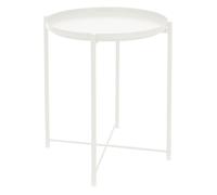 Table d'appoint ronde avec plateau 45x52 cm Blanc en métal ML-Design